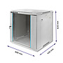 Qoltec 19" wall-mount rack cabinet 12U 600*635*450, with glass door, gray
