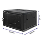 Qoltec 19" wall-mount rack cabinet 6U 600*370*600, perforated doors, black
