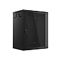 Lanberg rack cabinet 19" wall-mount 15U/600*450 (flat pack) with glass door black V2